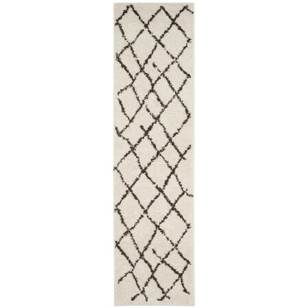 Safavieh 2 ft. 2 in. x 9 ft. Berber Shag Rectangle Area Rug, Creme & Brown BER162A-29